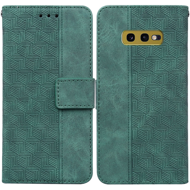 For Samsung Galaxy S10e Geometric Embossed Leather Phone Case