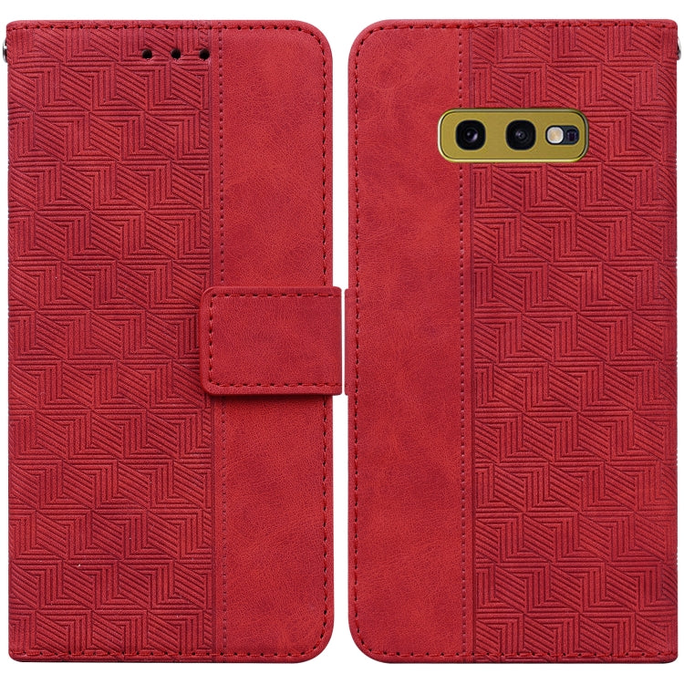 For Samsung Galaxy S10e Geometric Embossed Leather Phone Case
