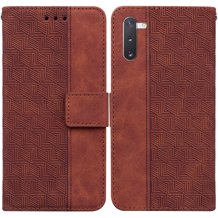 For Samsung Galaxy Note10 Geometric Embossed Leather Phone Case