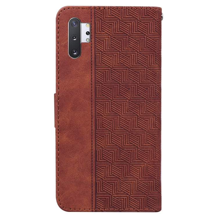 For Samsung Galaxy Note10+ Geometric Embossed Leather Phone Case