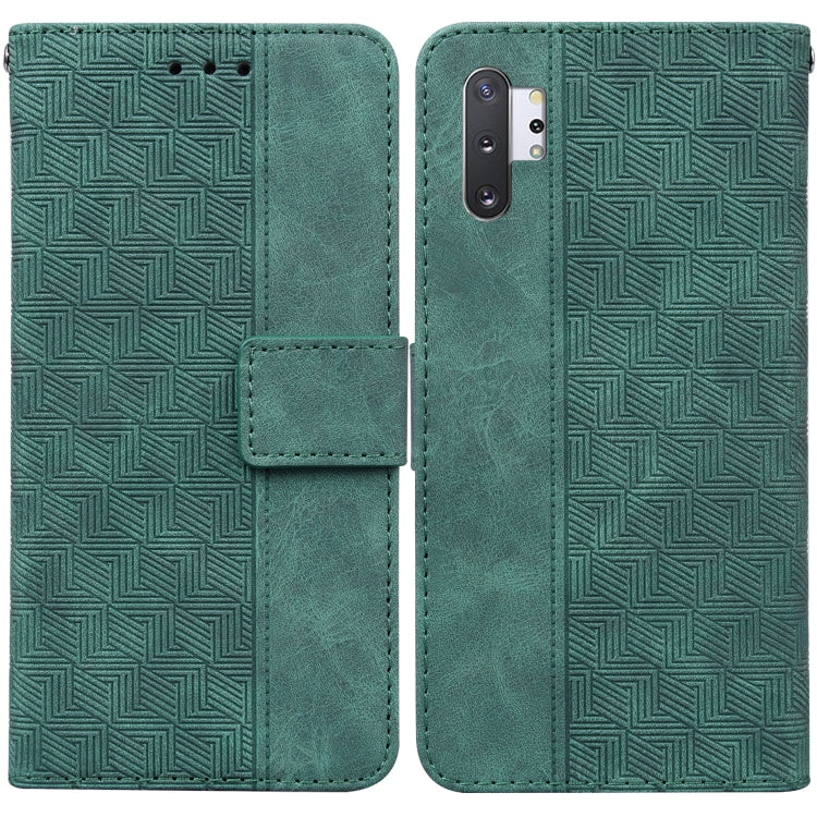 For Samsung Galaxy Note10+ Geometric Embossed Leather Phone Case
