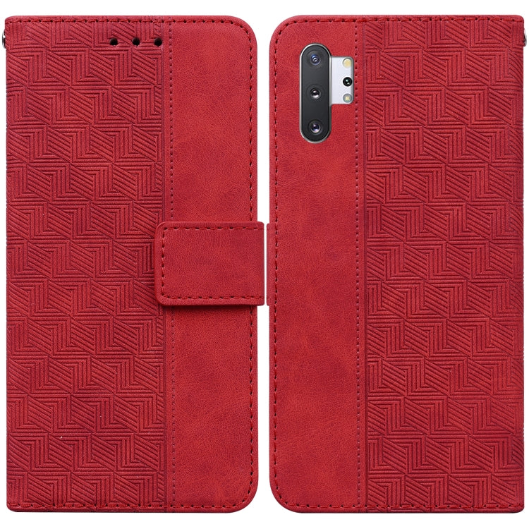 For Samsung Galaxy Note10+ Geometric Embossed Leather Phone Case