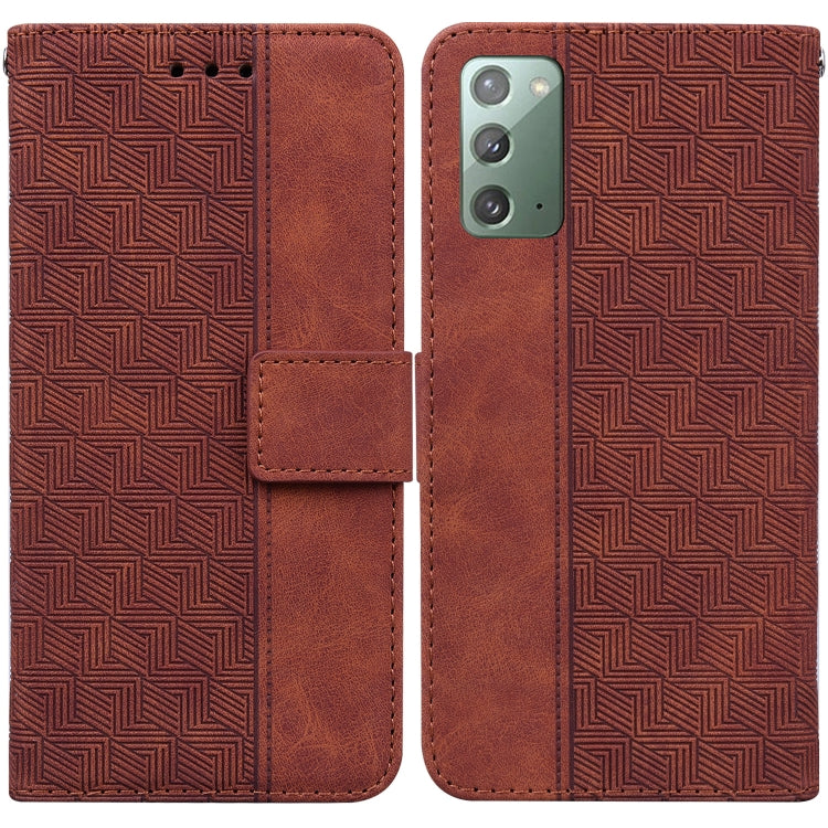 For Samsung Galaxy Note20 Geometric Embossed Leather Phone Case
