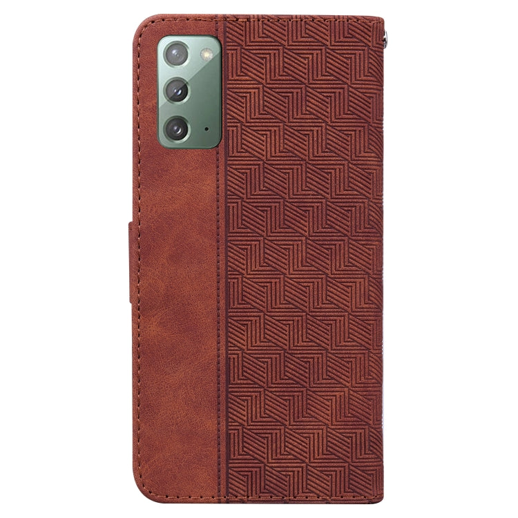 For Samsung Galaxy Note20 Geometric Embossed Leather Phone Case