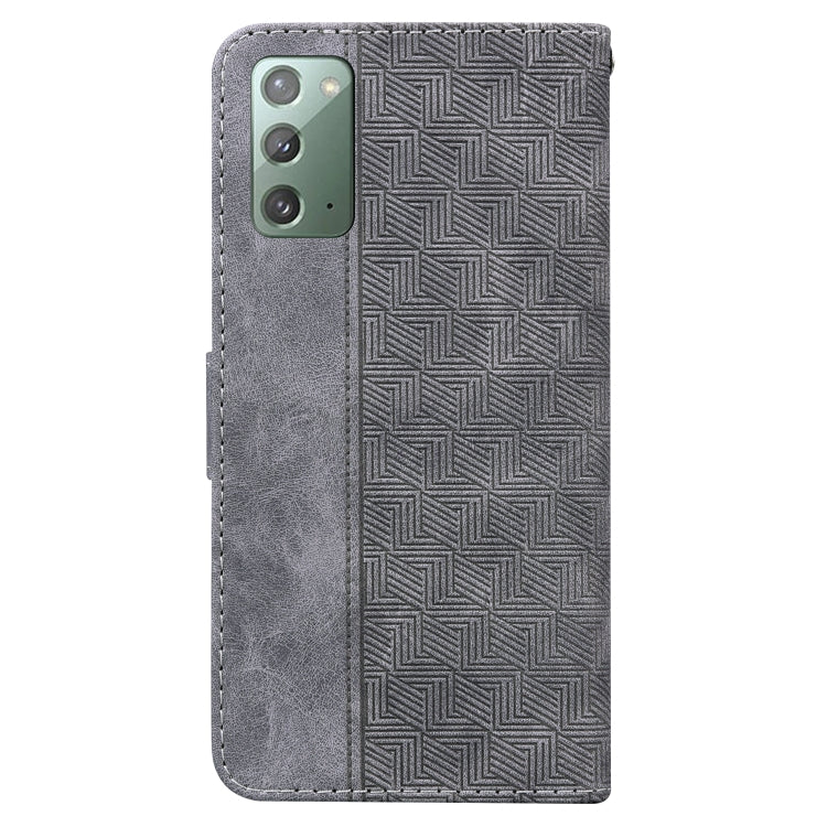 For Samsung Galaxy Note20 Geometric Embossed Leather Phone Case