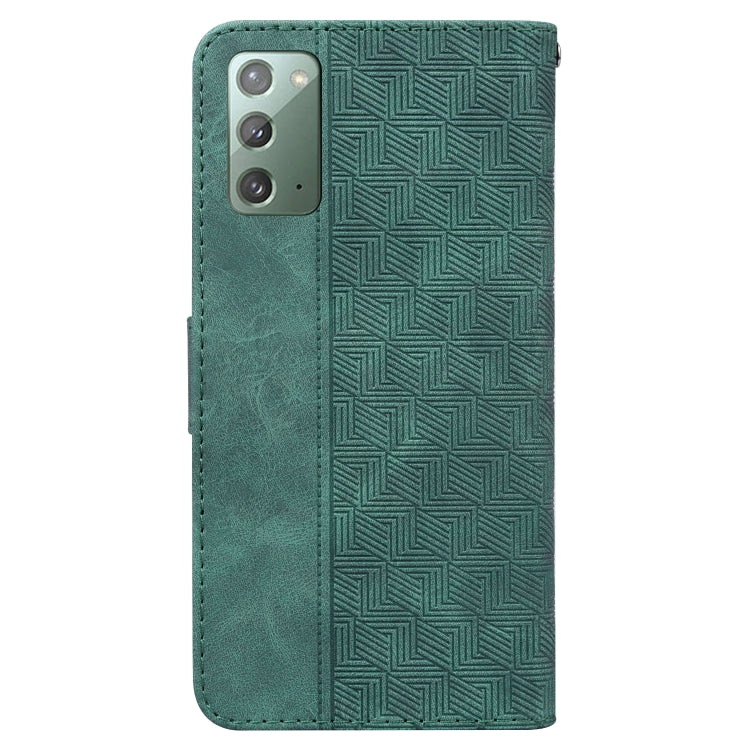 For Samsung Galaxy Note20 Geometric Embossed Leather Phone Case