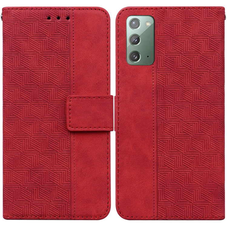 For Samsung Galaxy Note20 Geometric Embossed Leather Phone Case