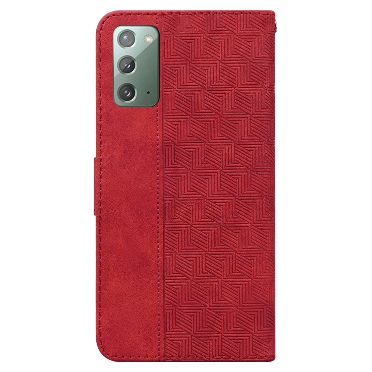 For Samsung Galaxy Note20 Geometric Embossed Leather Phone Case