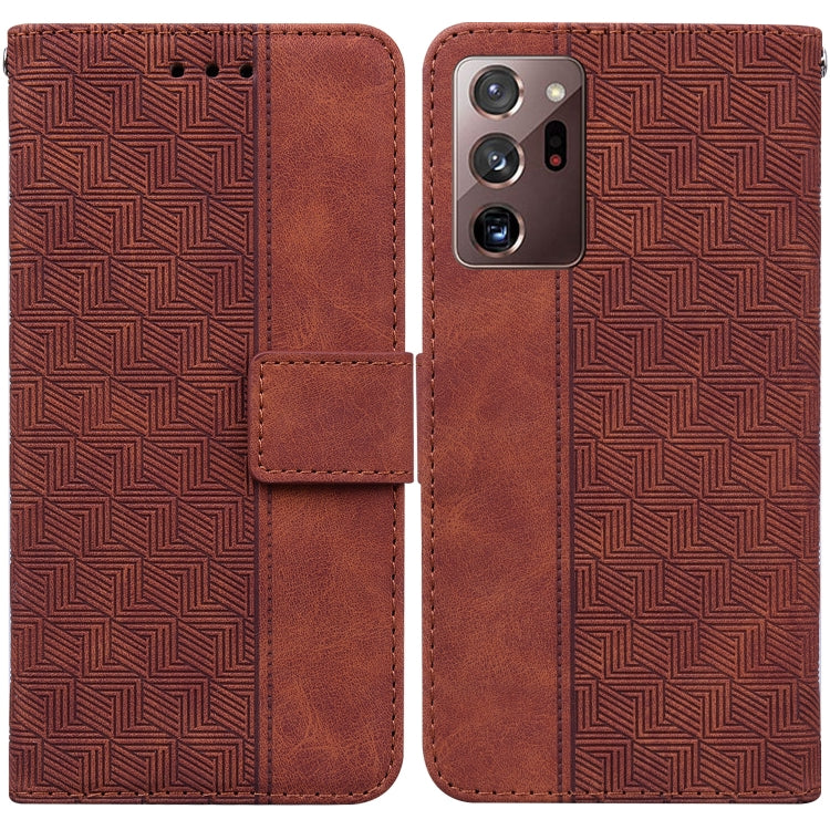 For Samsung Galaxy Note20 Ultra Geometric Embossed Leather Phone Case