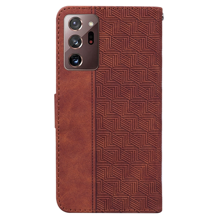 For Samsung Galaxy Note20 Ultra Geometric Embossed Leather Phone Case