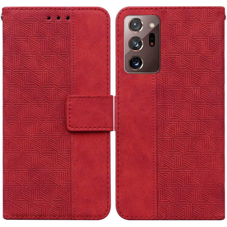 For Samsung Galaxy Note20 Ultra Geometric Embossed Leather Phone Case