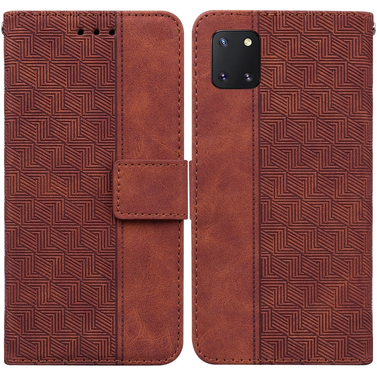 For Samsung Galaxy Note10 Lite / A81 Geometric Embossed Leather Phone Case