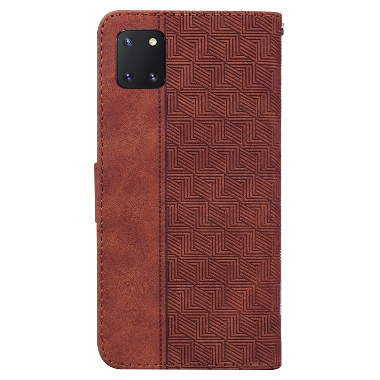 For Samsung Galaxy Note10 Lite / A81 Geometric Embossed Leather Phone Case