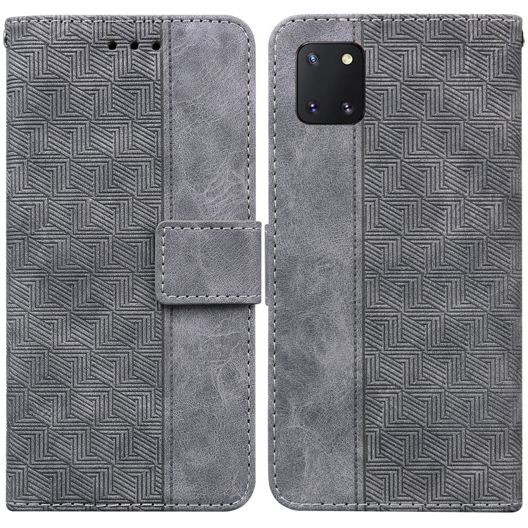 For Samsung Galaxy Note10 Lite / A81 Geometric Embossed Leather Phone Case