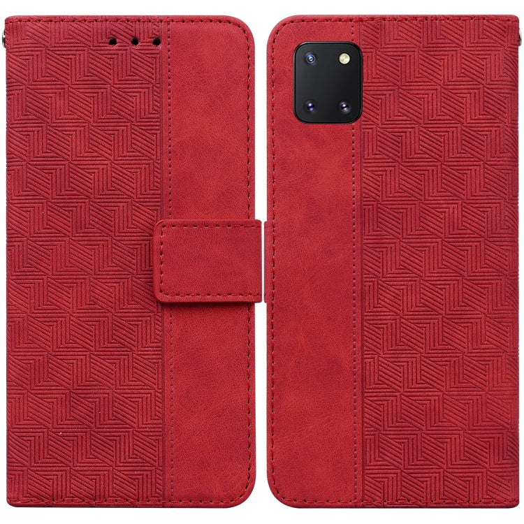 For Samsung Galaxy Note10 Lite / A81 Geometric Embossed Leather Phone Case