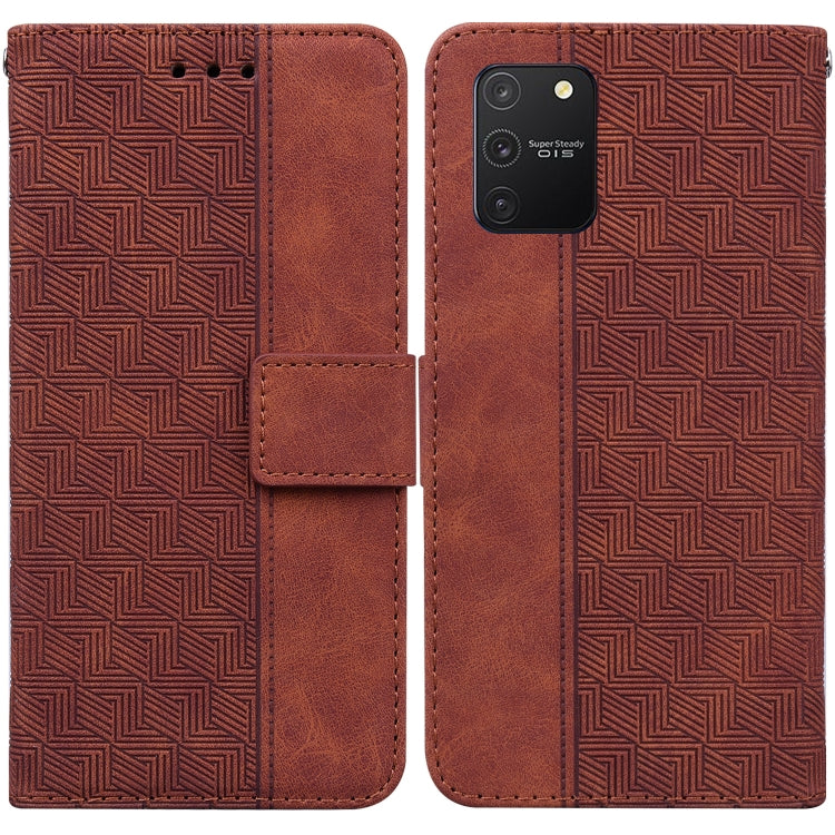For Samsung Galaxy S10 Lite / A91 Geometric Embossed Leather Phone Case