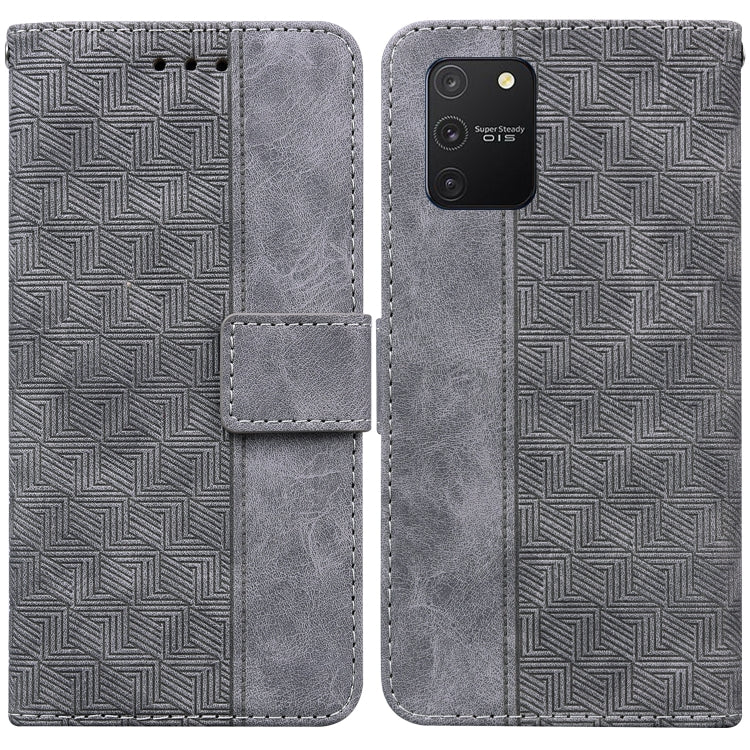 For Samsung Galaxy S10 Lite / A91 Geometric Embossed Leather Phone Case