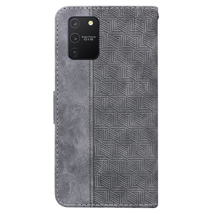 For Samsung Galaxy S10 Lite / A91 Geometric Embossed Leather Phone Case