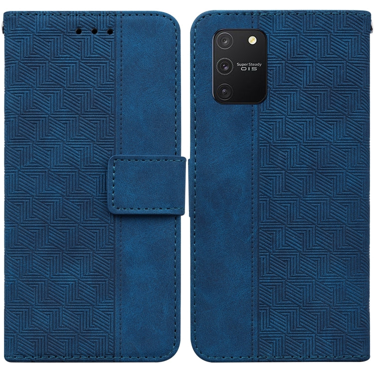 For Samsung Galaxy S10 Lite / A91 Geometric Embossed Leather Phone Case