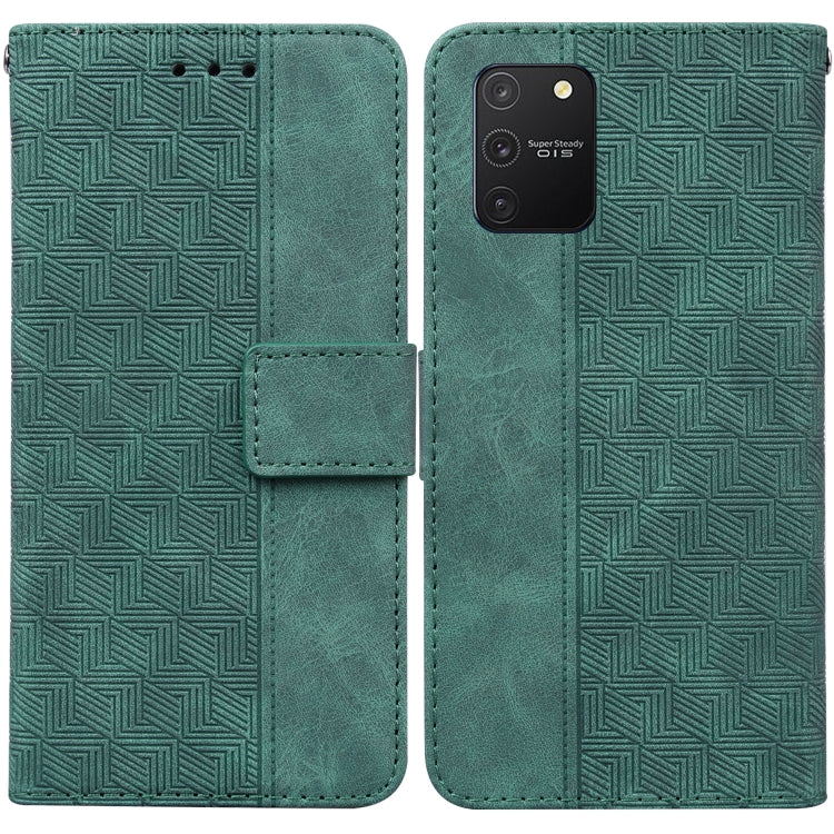 For Samsung Galaxy S10 Lite / A91 Geometric Embossed Leather Phone Case