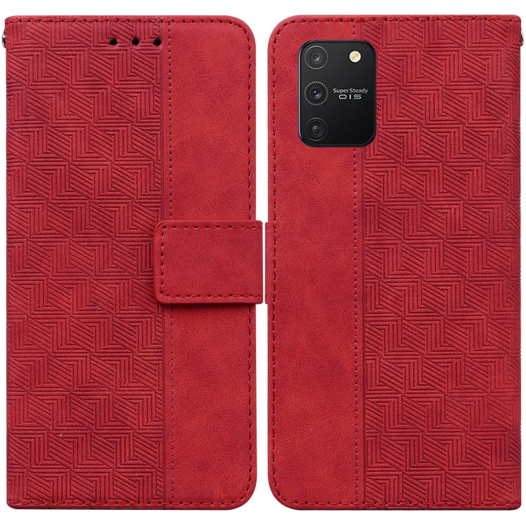 For Samsung Galaxy S10 Lite / A91 Geometric Embossed Leather Phone Case