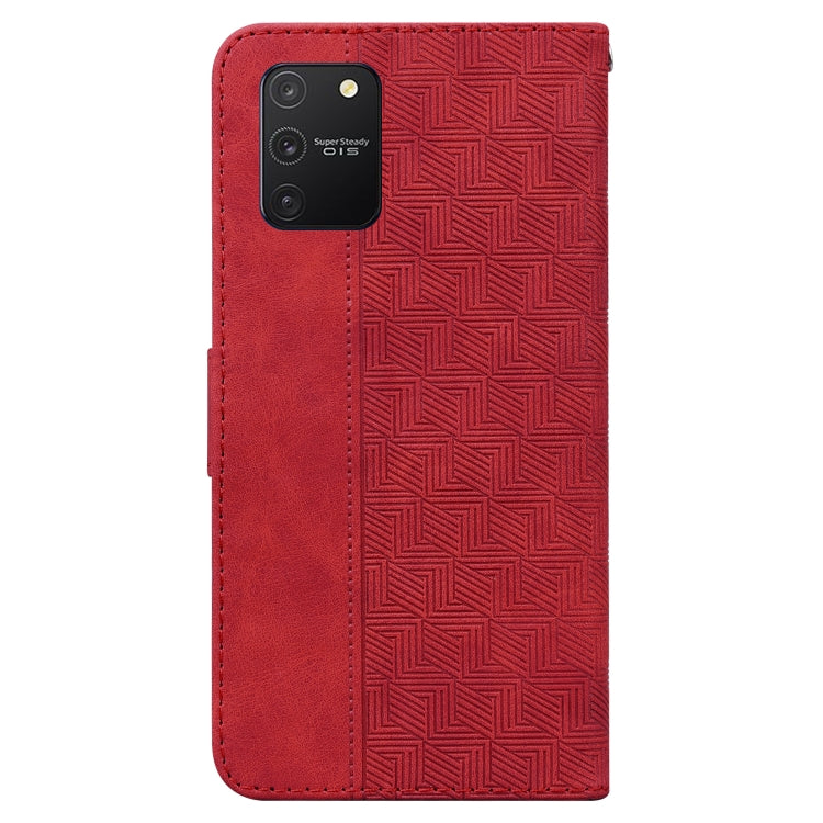 For Samsung Galaxy S10 Lite / A91 Geometric Embossed Leather Phone Case