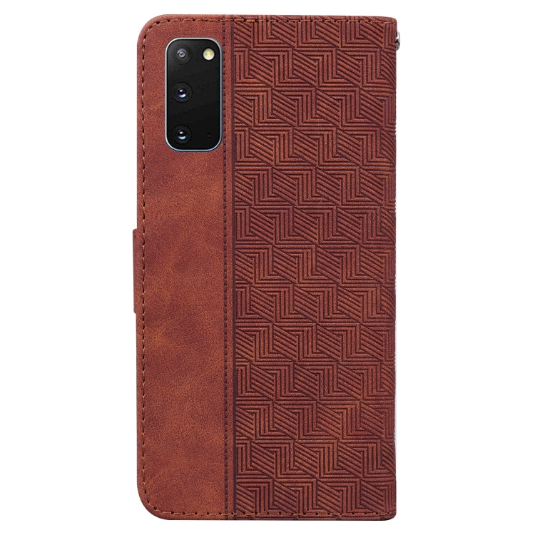 For Samsung Galaxy S20 Geometric Embossed Leather Phone Case