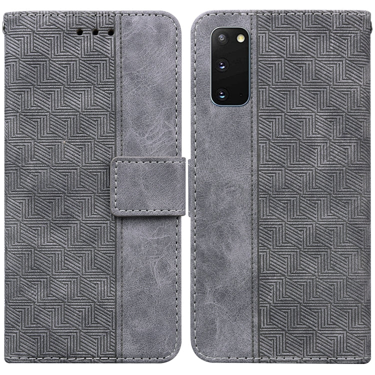 For Samsung Galaxy S20 Geometric Embossed Leather Phone Case
