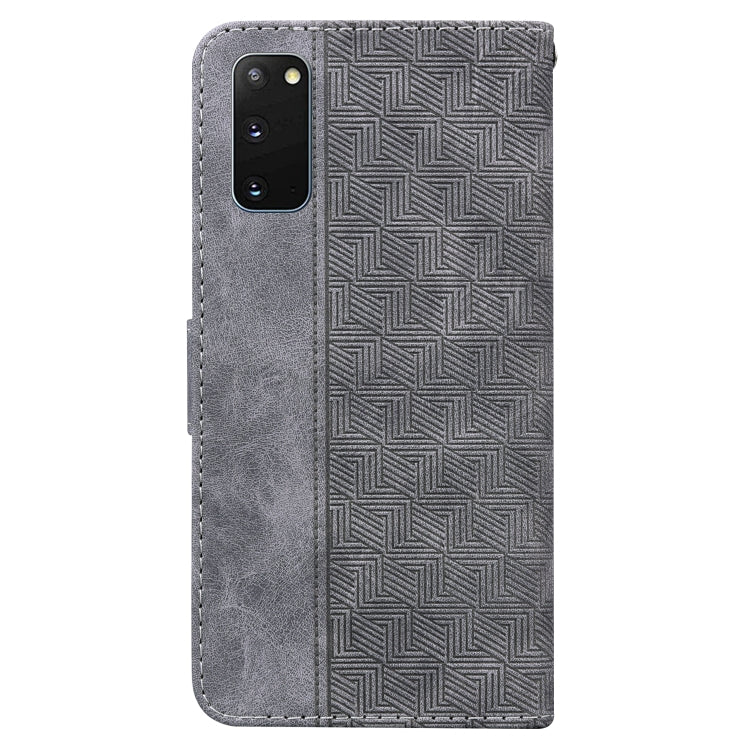 For Samsung Galaxy S20 Geometric Embossed Leather Phone Case