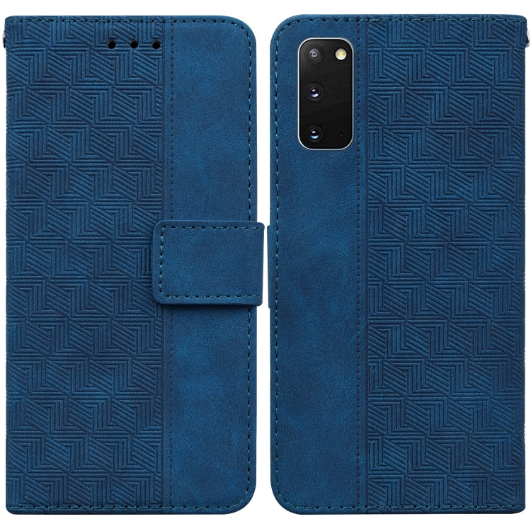 For Samsung Galaxy S20 Geometric Embossed Leather Phone Case
