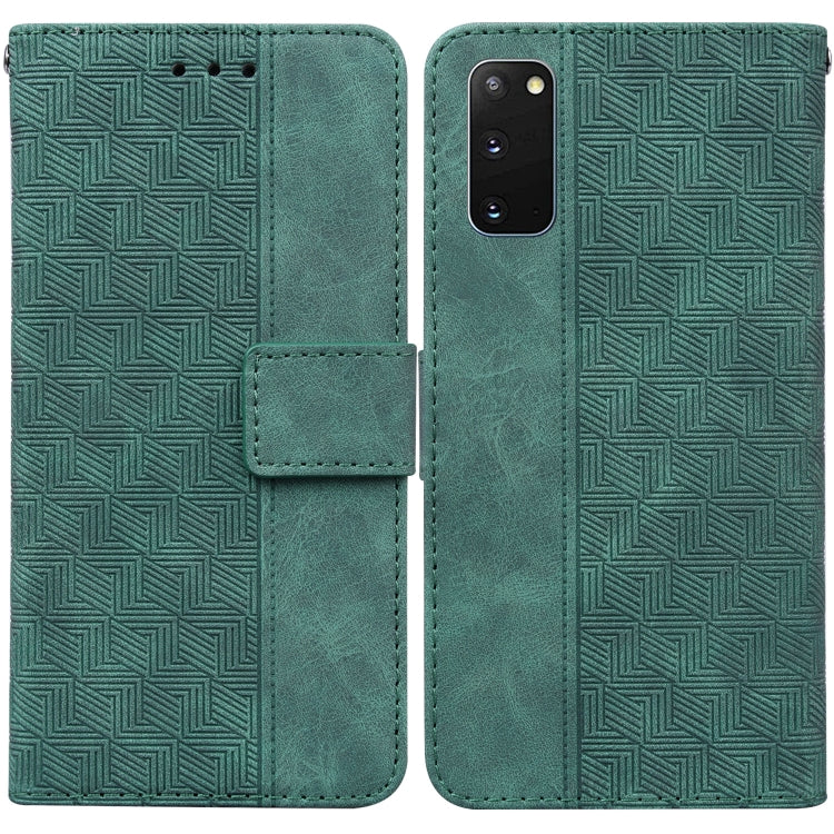 For Samsung Galaxy S20 Geometric Embossed Leather Phone Case
