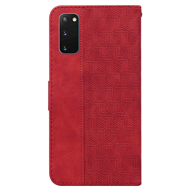 For Samsung Galaxy S20 Geometric Embossed Leather Phone Case