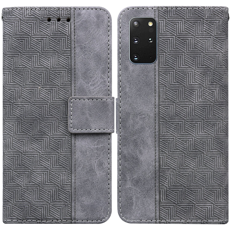 For Samsung Galaxy S20+ Geometric Embossed Leather Phone Case