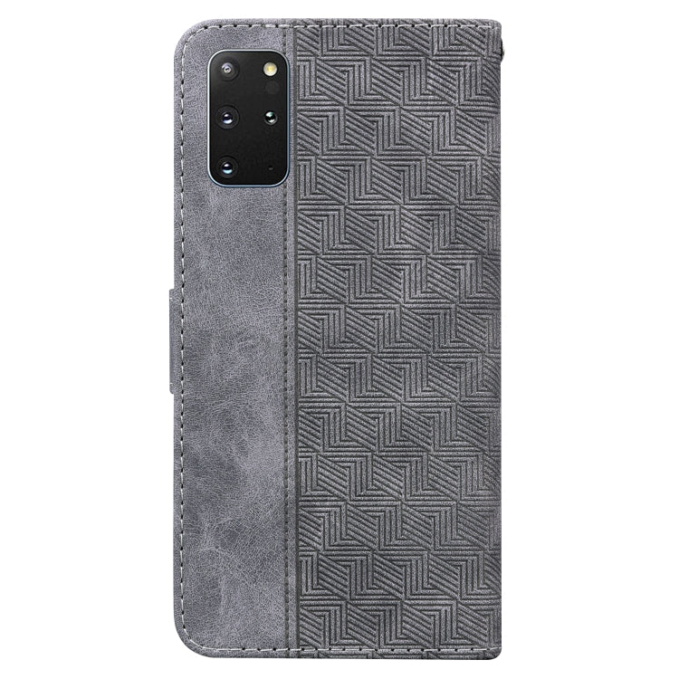 For Samsung Galaxy S20+ Geometric Embossed Leather Phone Case