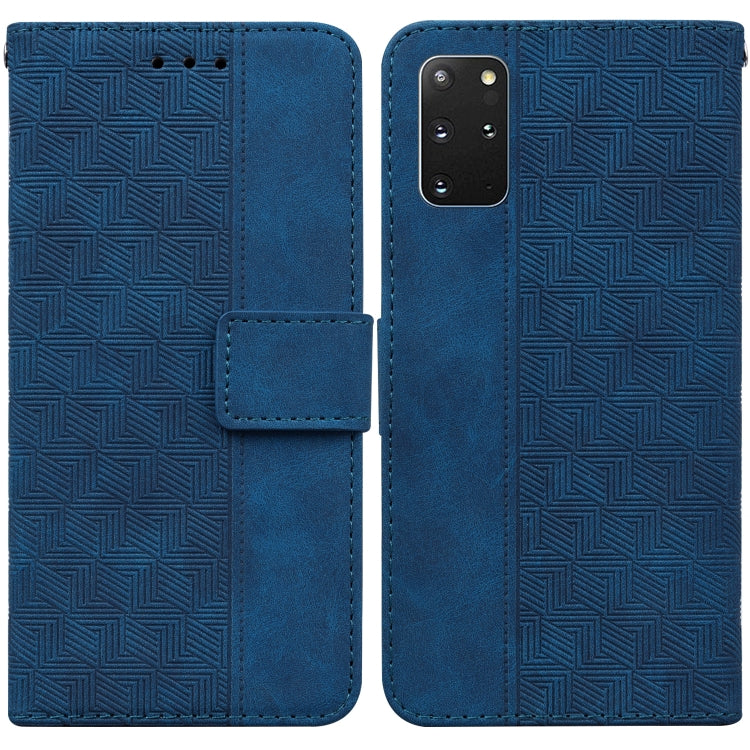 For Samsung Galaxy S20+ Geometric Embossed Leather Phone Case