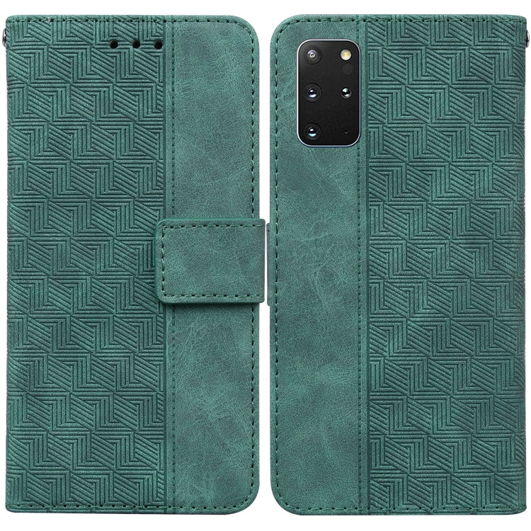 For Samsung Galaxy S20+ Geometric Embossed Leather Phone Case