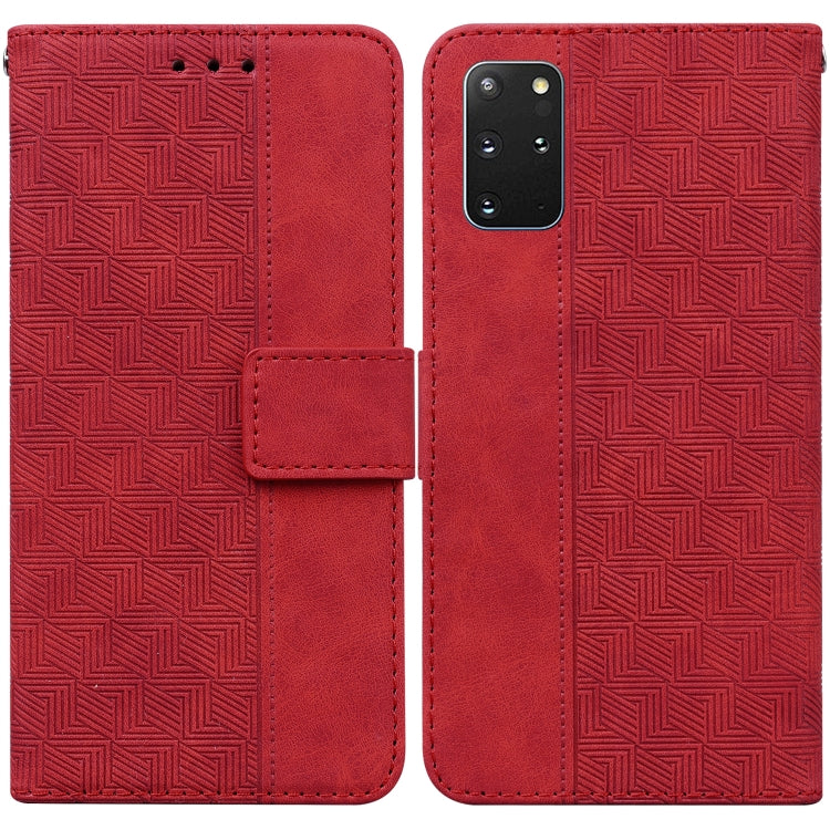 For Samsung Galaxy S20+ Geometric Embossed Leather Phone Case