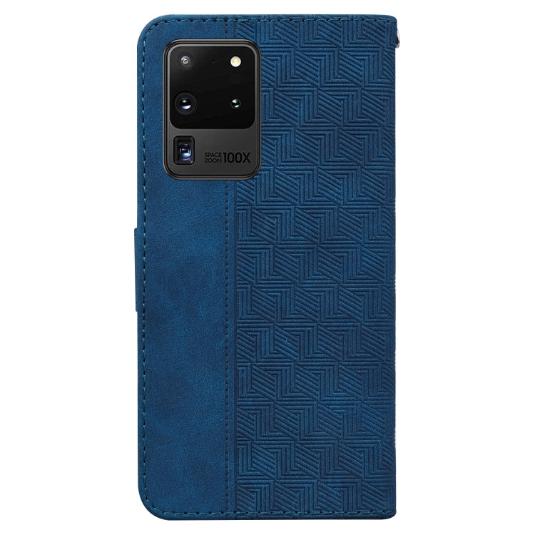 For Samsung Galaxy S20 Ultra Geometric Embossed Leather Phone Case