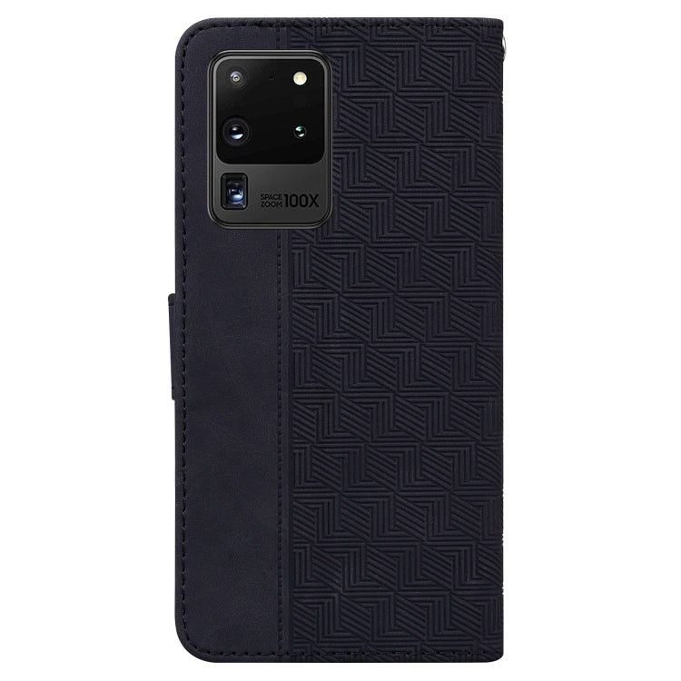 For Samsung Galaxy S20 Ultra Geometric Embossed Leather Phone Case