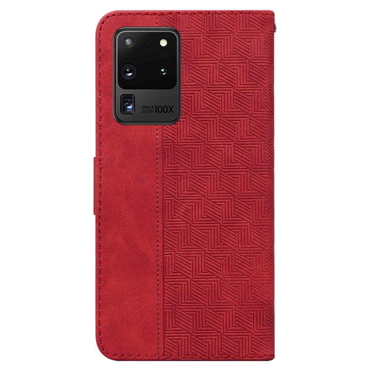 For Samsung Galaxy S20 Ultra Geometric Embossed Leather Phone Case
