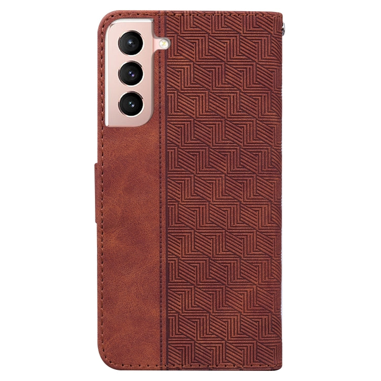 For Samsung Galaxy S22 5G Geometric Embossed Leather Phone Case