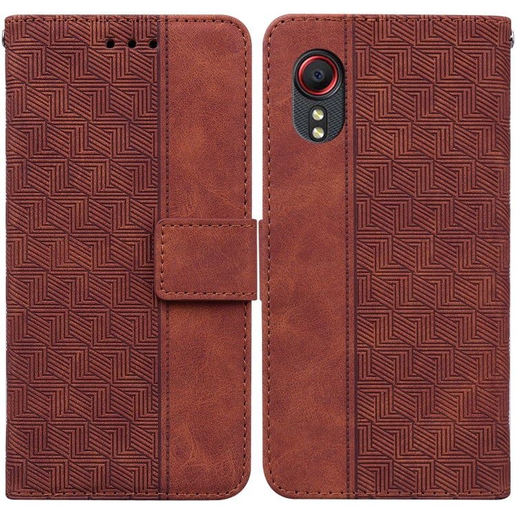 For Samsung Galaxy Xcover 5 Geometric Embossed Leather Phone Case