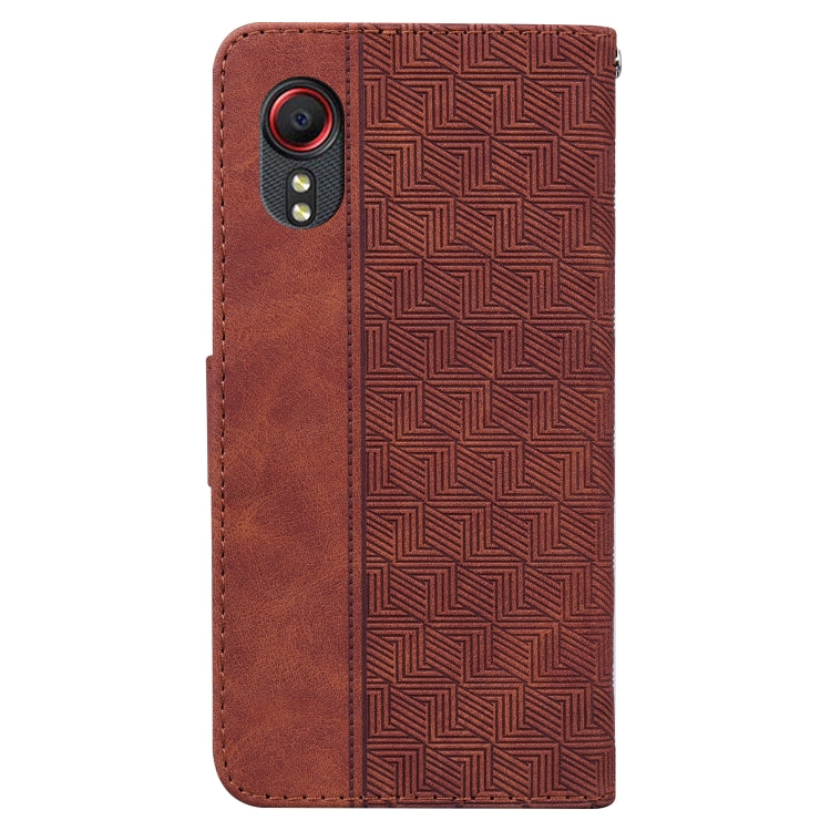For Samsung Galaxy Xcover 5 Geometric Embossed Leather Phone Case