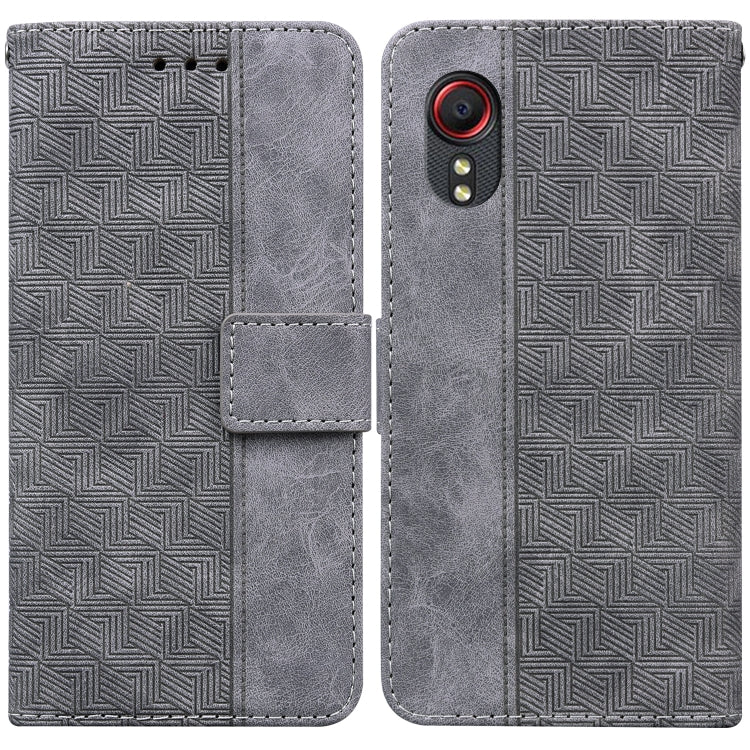 For Samsung Galaxy Xcover 5 Geometric Embossed Leather Phone Case
