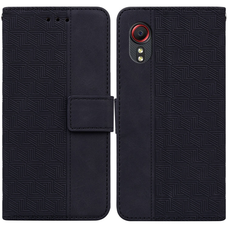 For Samsung Galaxy Xcover 5 Geometric Embossed Leather Phone Case