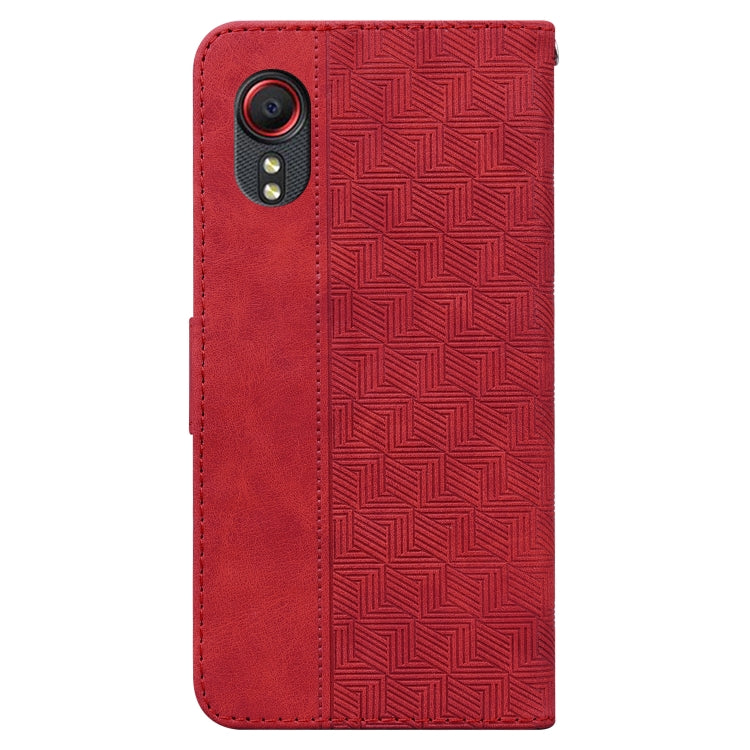 For Samsung Galaxy Xcover 5 Geometric Embossed Leather Phone Case