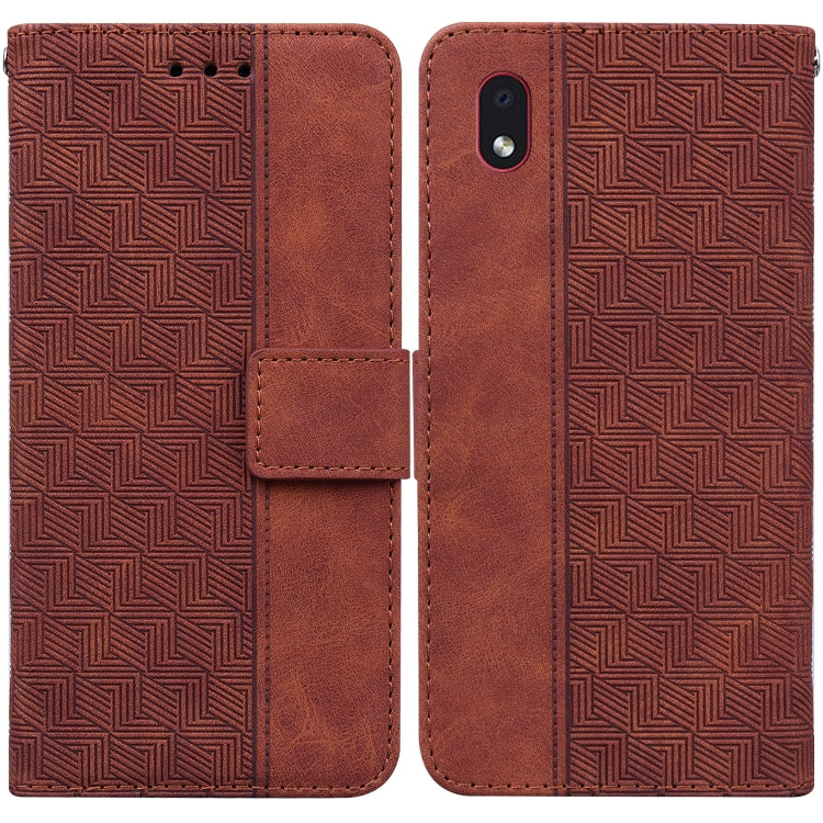 For Samsung Galaxy A01 Core Geometric Embossed Leather Phone Case