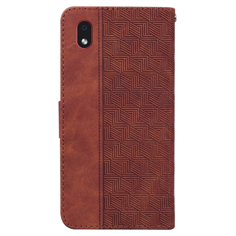 For Samsung Galaxy A01 Core Geometric Embossed Leather Phone Case