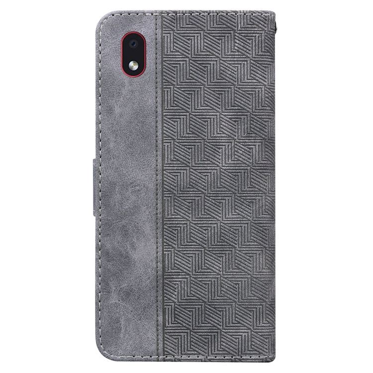 For Samsung Galaxy A01 Core Geometric Embossed Leather Phone Case