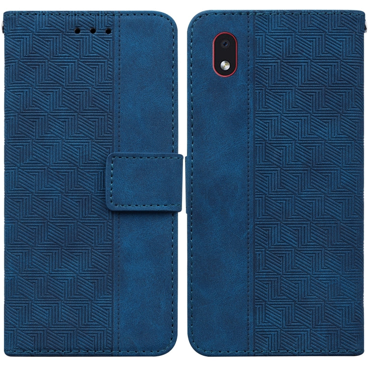For Samsung Galaxy A01 Core Geometric Embossed Leather Phone Case